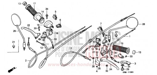 LEVIER DE GUIDON/COMMUTATEUR/CABLE PK50N de 1992